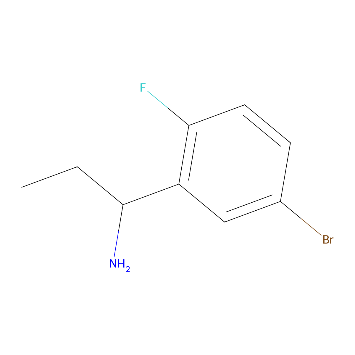 (R)-1-(5-Bromo-2-fluorophenyl)propan-1-amine molecular structure, CAS 1213494-04-2