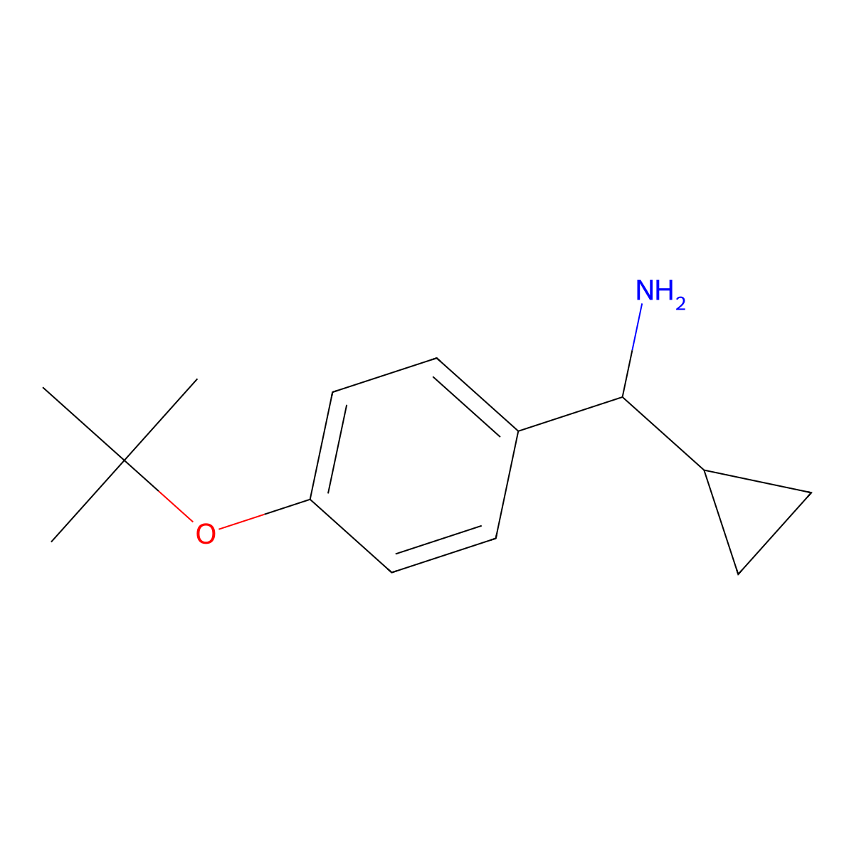 (S)-1-(4-tert-Butoxyphenyl)-1-cyclopropylmethanamine molecular structure, CAS 1213494-52-0