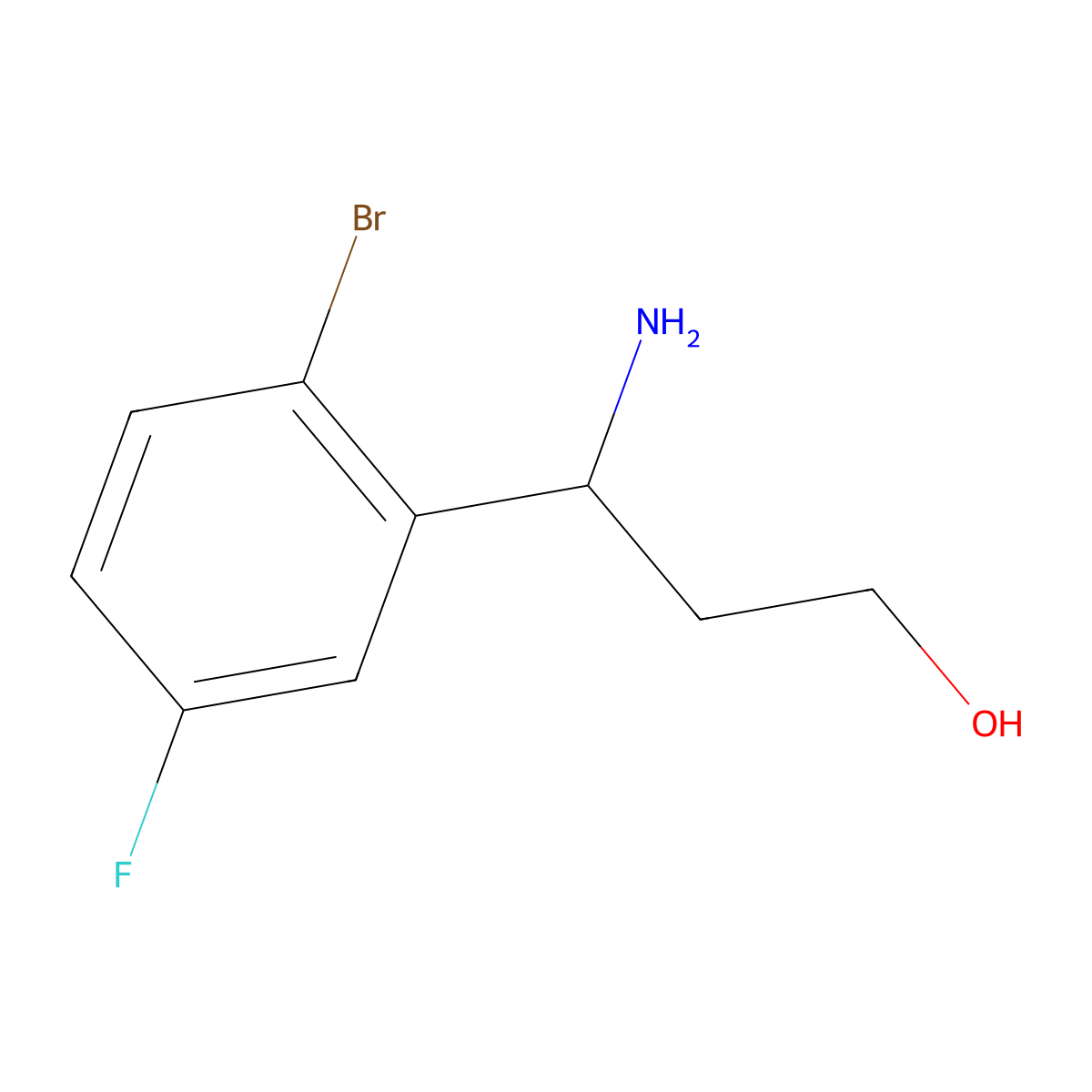(S)-3-Amino-3-(2-bromo-5-fluorophenyl)propan-1-OL molecular structure, CAS 1213495-24-9