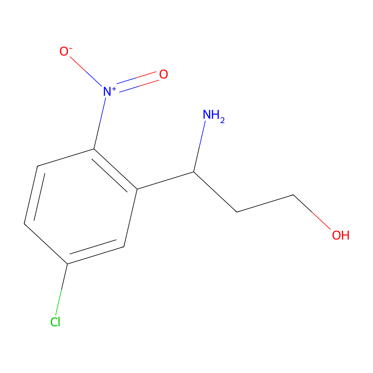 (3R)-3-amino-3-(5-chloro-2-nitrophenyl)propan-1-ol molecular structure, CAS 1213495-26-1