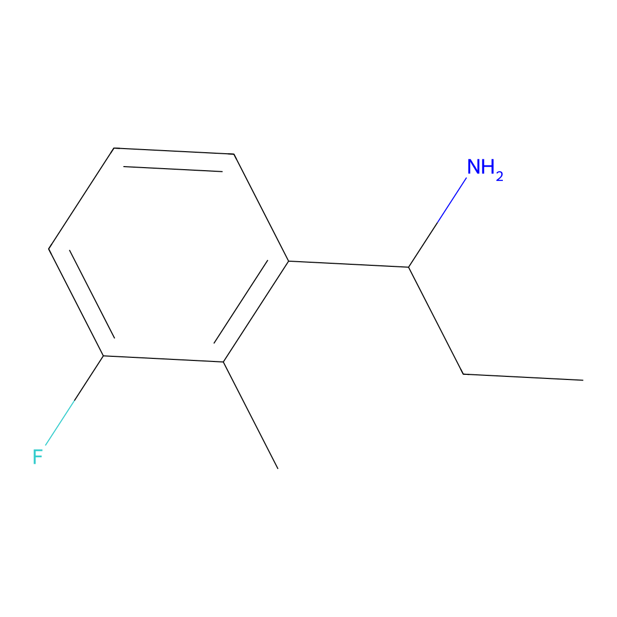 (R)-1-(3-fluoro-2-methylphenyl)propan-1-amine molecular structure, CAS 1213495-74-9