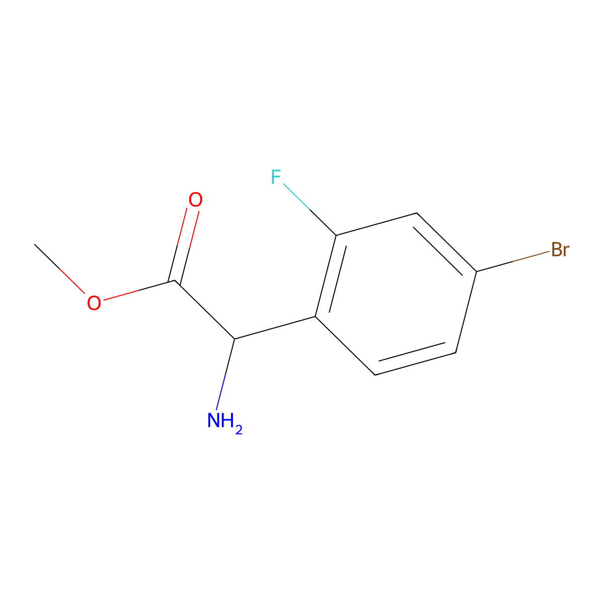 Methyl (S)-2-amino-2-(4-bromo-2-fluorophenyl)acetate molecular structure, CAS 1213495-89-6