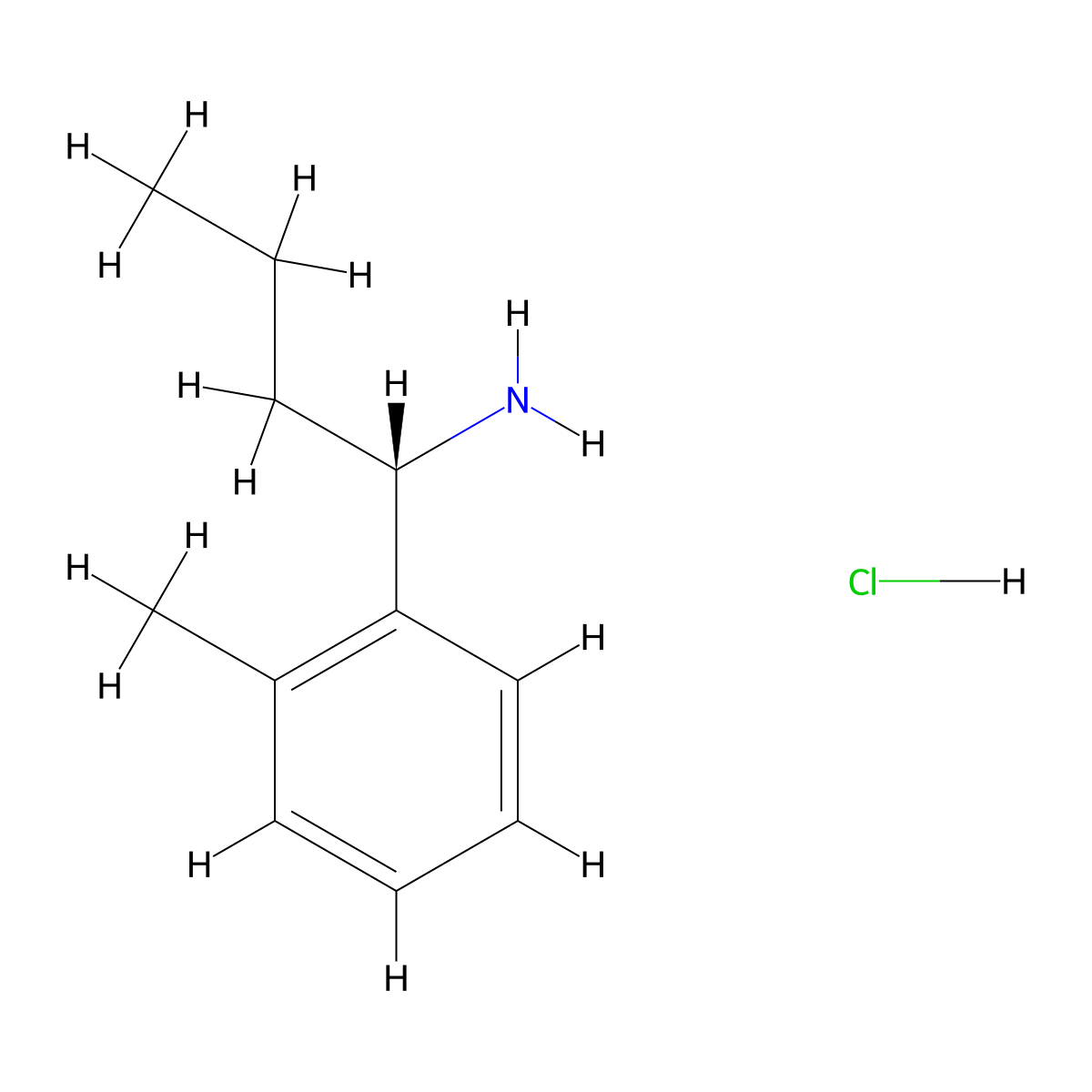 (S)-1-(o-Tolyl)butan-1-amine hydrochloride molecular structure, CAS 1213497-62-1