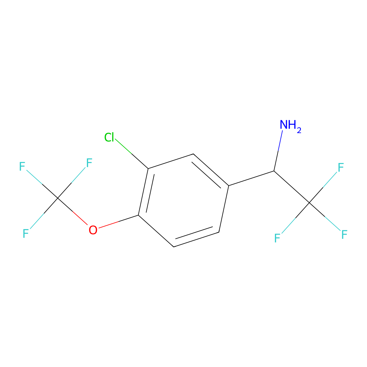 (S)-1-(3-Chloro-4-(trifluoromethoxy)phenyl)-2,2,2-trifluoroethan-1-amine molecular structure, CAS 1213497-64-3