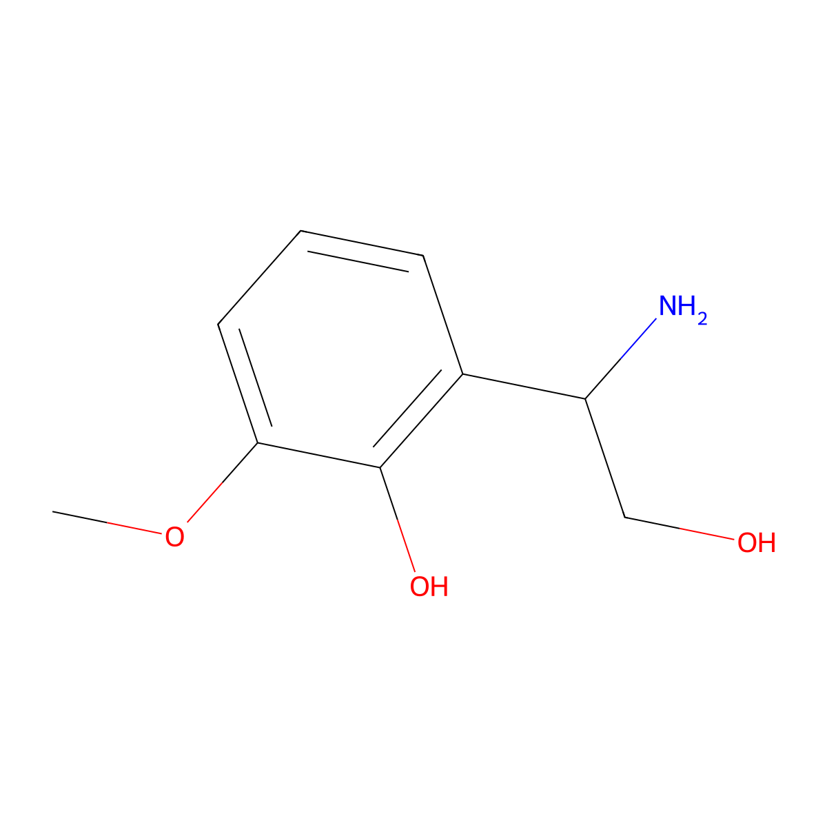(r)-2-(1-Amino-2-hydroxyethyl)-6-methoxyphenol molecular structure, CAS 1213499-24-1