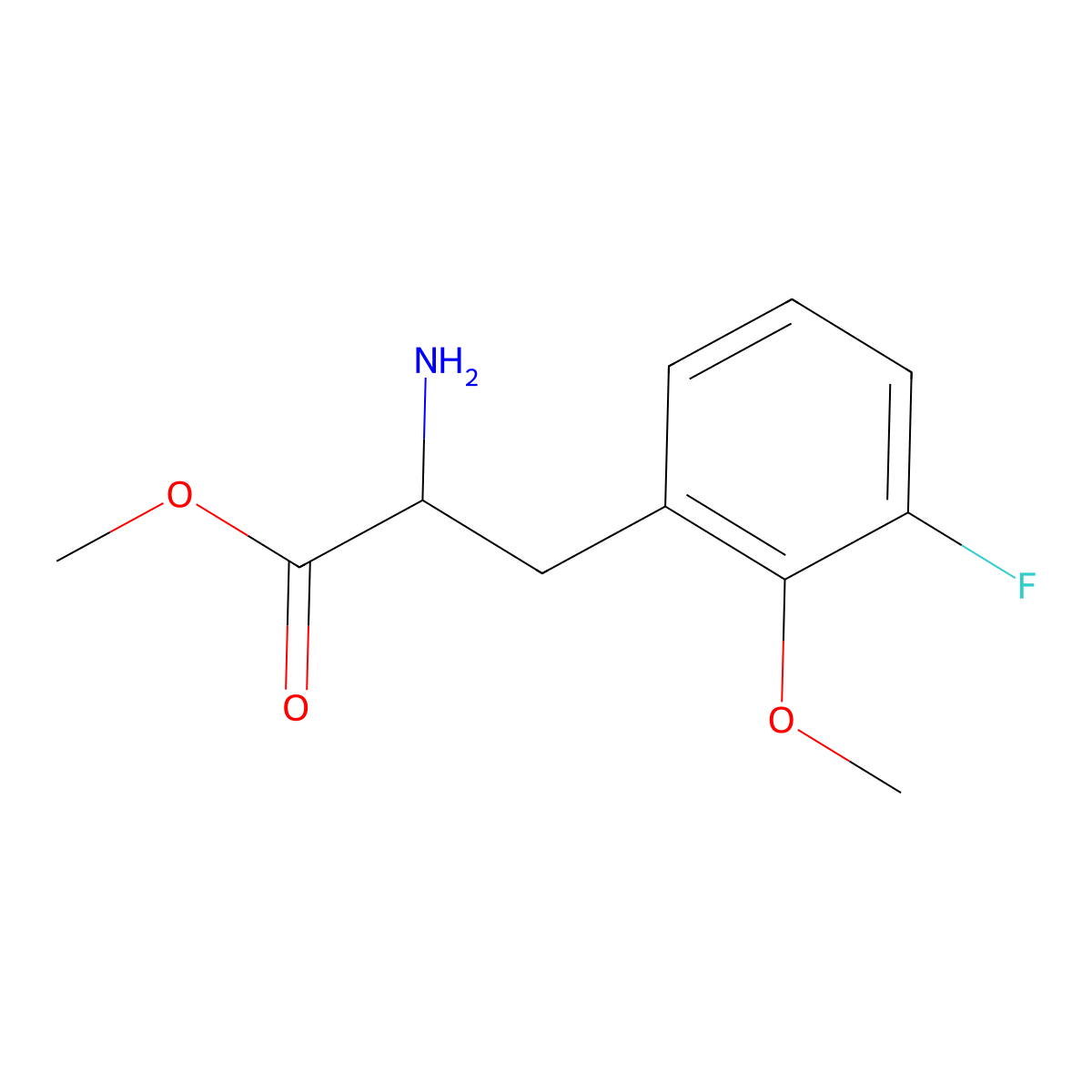 Methyl (S)-2-amino-3-(3-fluoro-2-methoxyphenyl)propanoate molecular structure, CAS 1213499-72-9