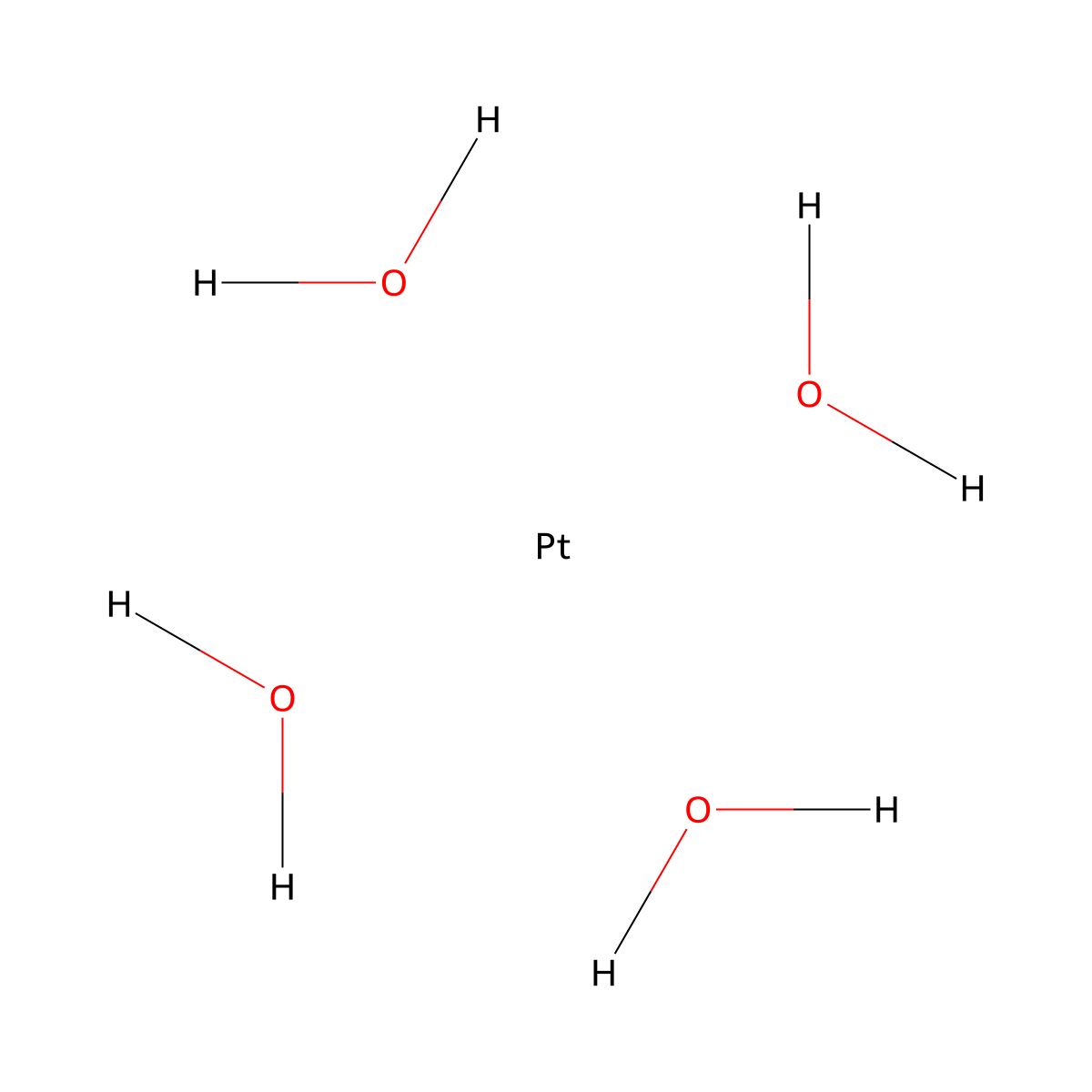 Platinum hydroxide (Pt(OH)4) molecular structure, CAS 12135-48-7
