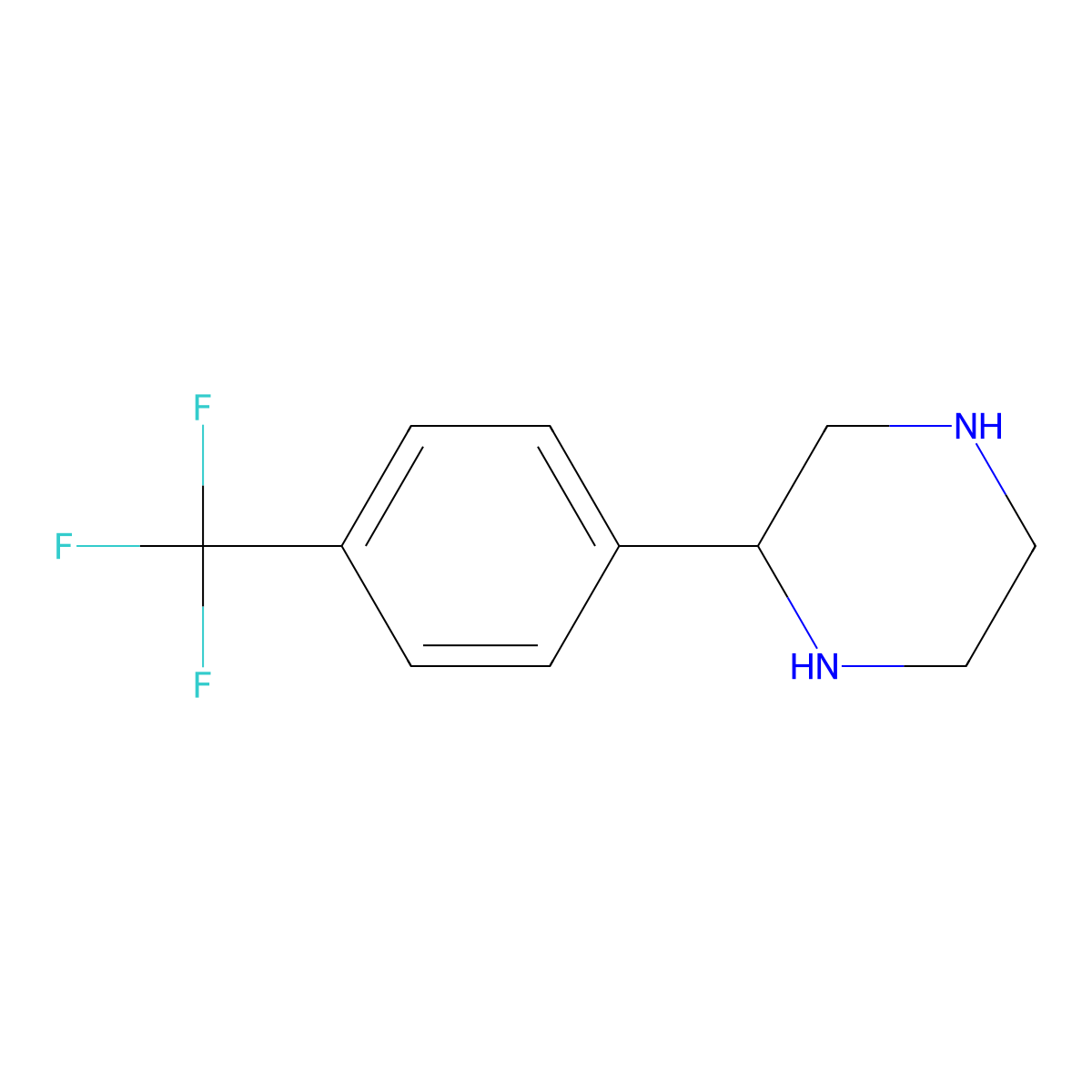 (S)-2-(4-(Trifluoromethyl)phenyl)piperazine molecular structure, CAS 1213501-24-6