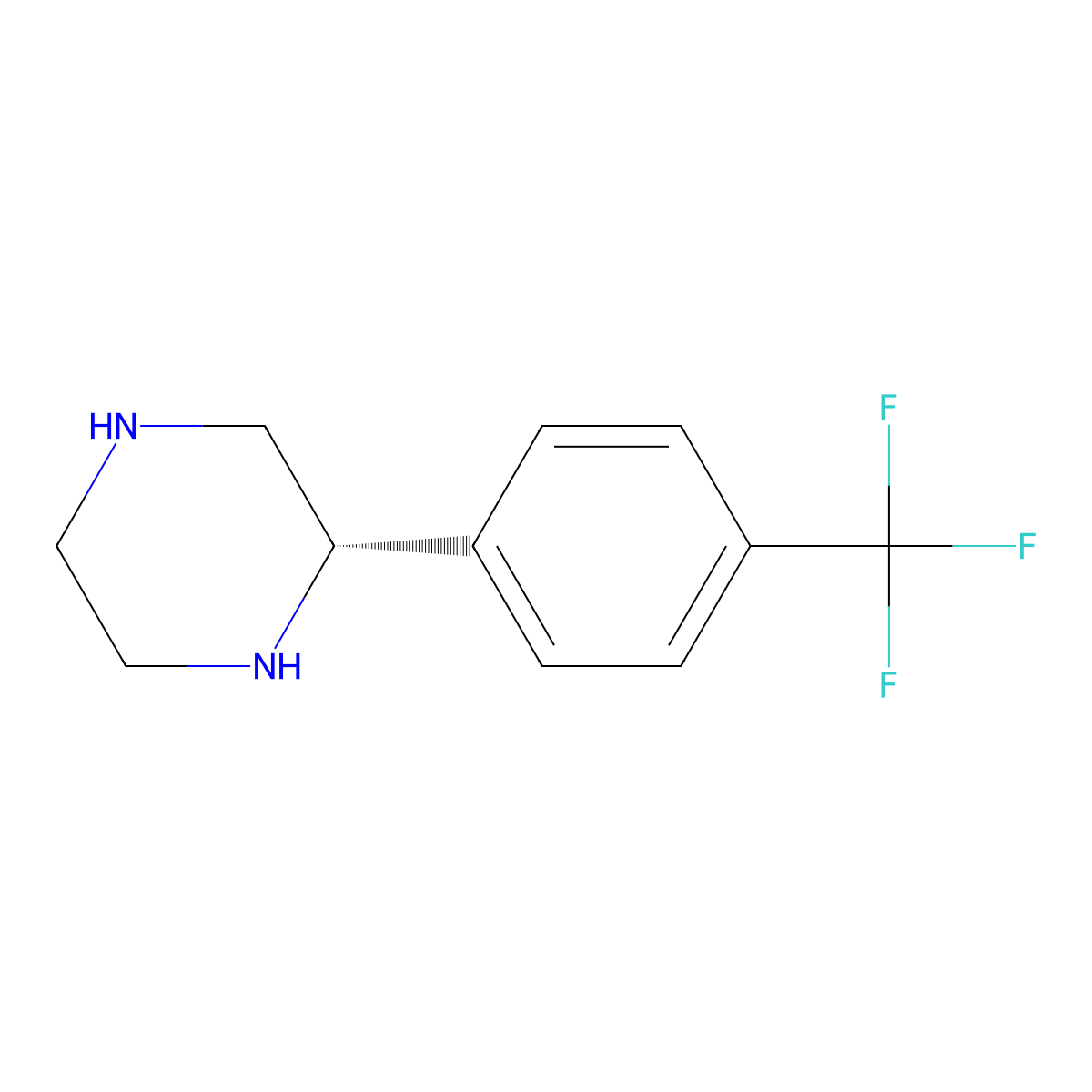 (S)-2-(4-(Trifluoromethyl)phenyl)piperazine molecular structure, CAS 1213501-24-6