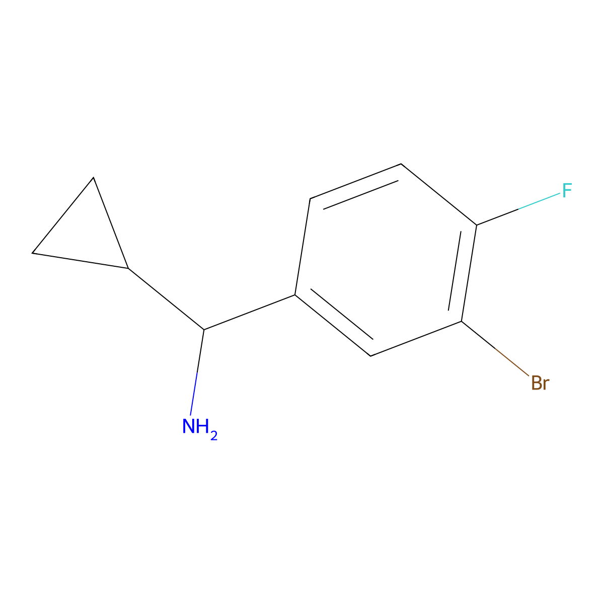 (S)-(3-Bromo-4-fluorophenyl)(cyclopropyl)methanamine molecular structure, CAS 1213501-73-5