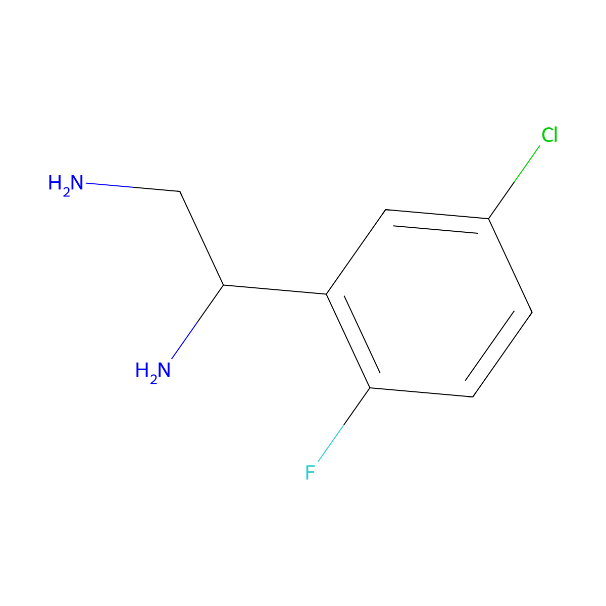 (1S)-1-(5-Chloro-2-fluorophenyl)ethane-1,2-diamine molecular structure, CAS 1213502-16-9