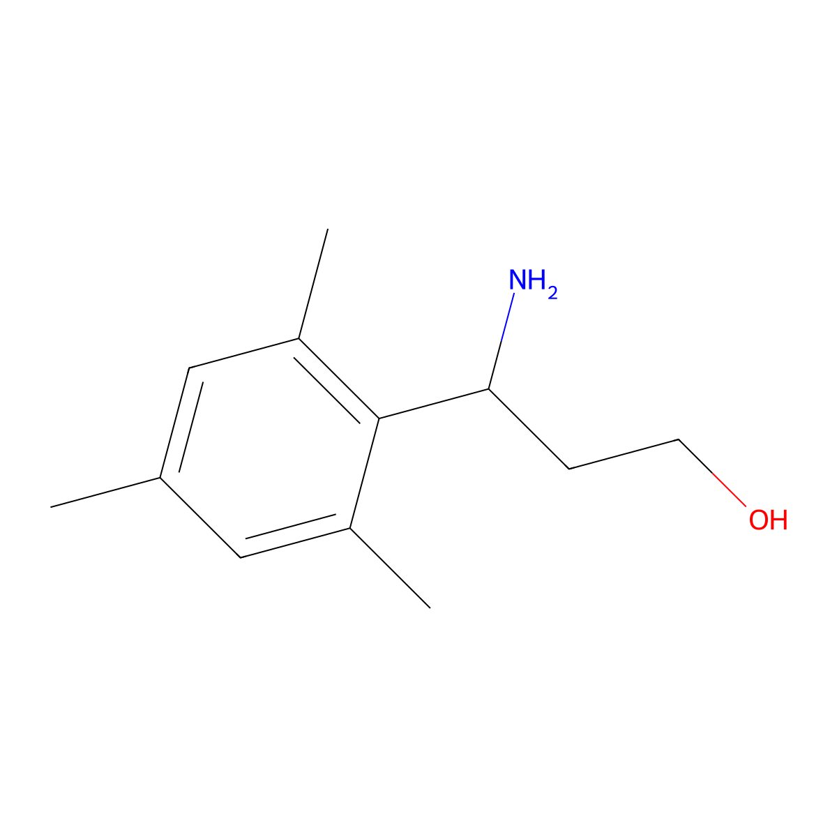 (3S)-3-amino-3-(2,4,6-trimethylphenyl)propan-1-ol molecular structure, CAS 1213502-81-8
