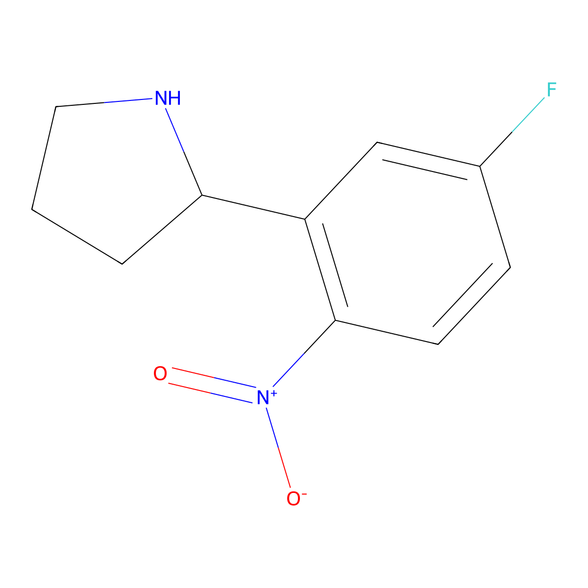 (R)-2-(5-Fluoro-2-nitrophenyl)pyrrolidine molecular structure, CAS 1213502-86-3