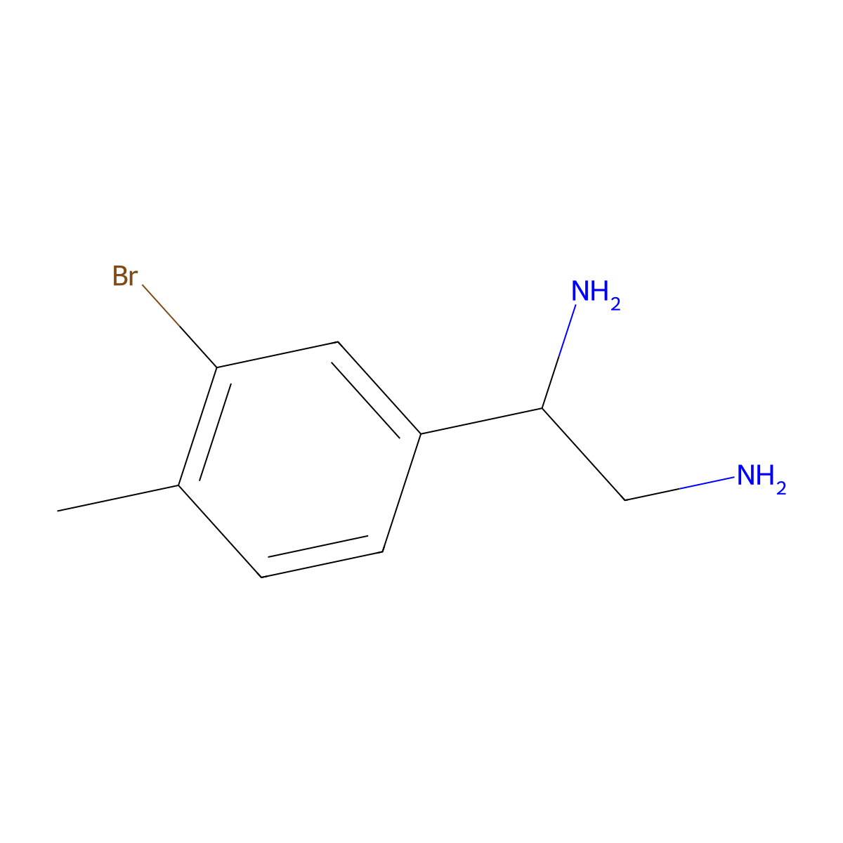 (1S)-1-(3-bromo-4-methylphenyl)ethane-1,2-diamine molecular structure, CAS 1213504-96-1