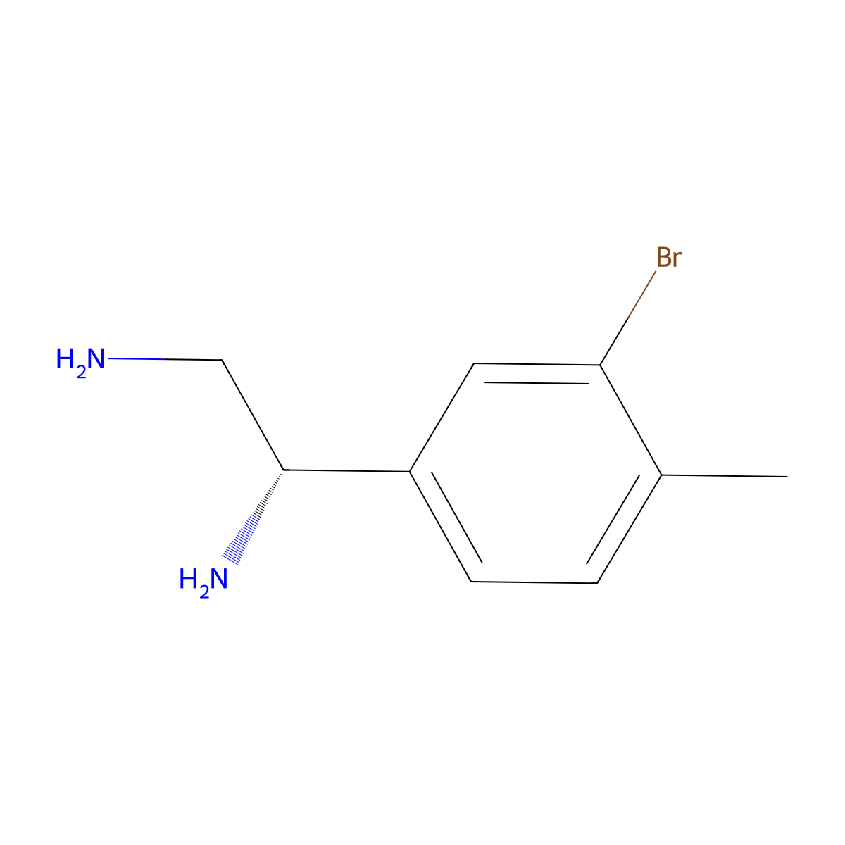 (1S)-1-(3-bromo-4-methylphenyl)ethane-1,2-diamine molecular structure, CAS 1213504-96-1