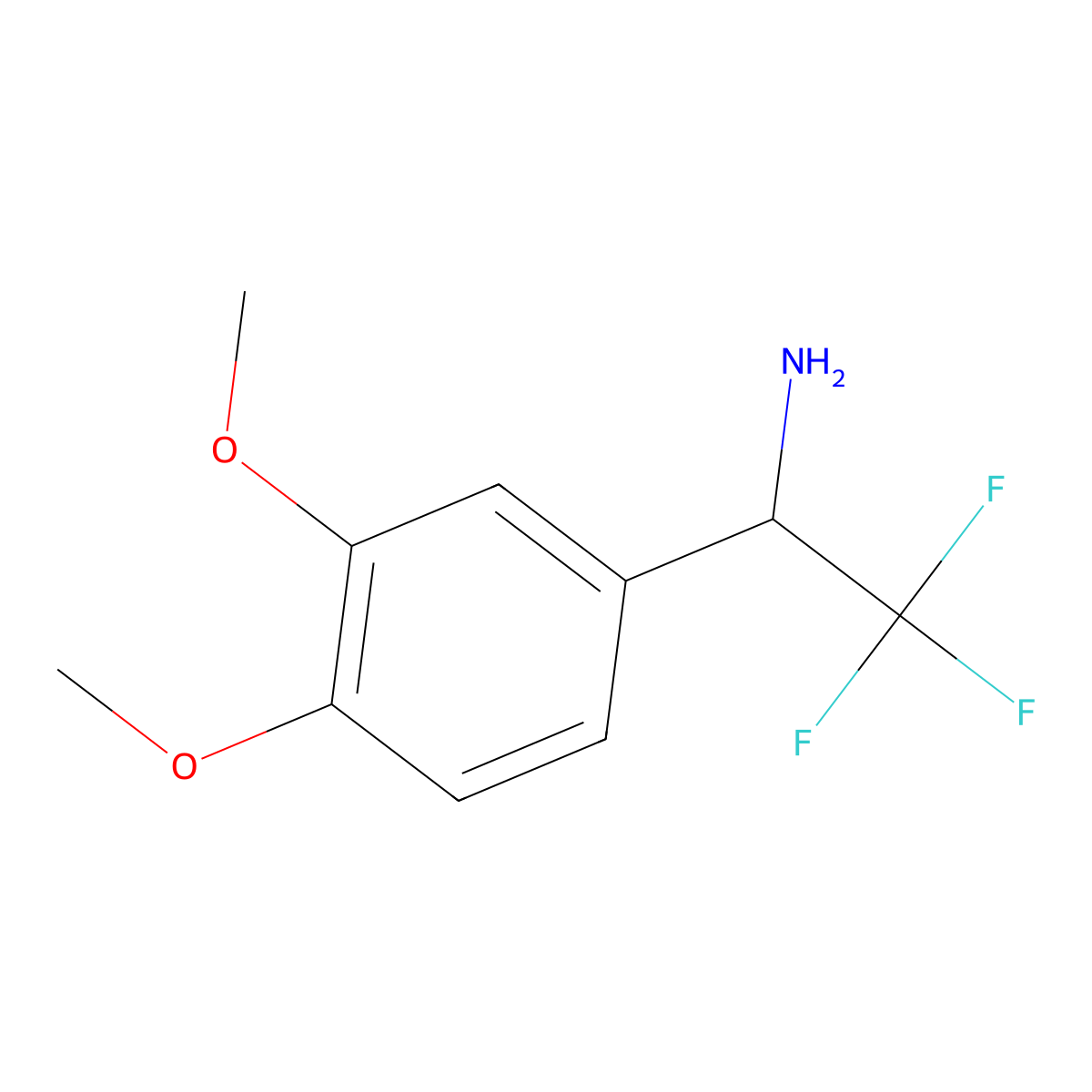 (R)-1-(3,4-Dimethoxyphenyl)-2,2,2-trifluoroethan-1-amine molecular structure, CAS 1213505-68-0