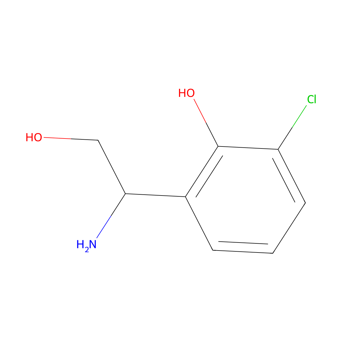 2-[(1S)-1-amino-2-hydroxyethyl]-6-chlorophenol molecular structure, CAS 1213507-19-7