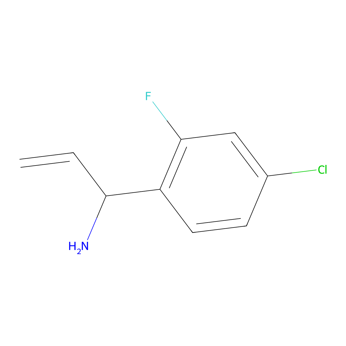 (1R)-1-(4-Chloro-2-fluorophenyl)prop-2-enylamine molecular structure, CAS 1213509-01-3