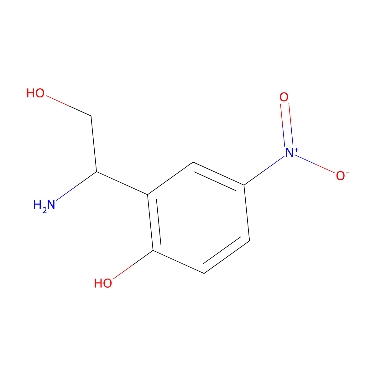 2-[(1R)-1-Amino-2-hydroxyethyl]-4-nitrophenol molecular structure, CAS 1213512-36-7