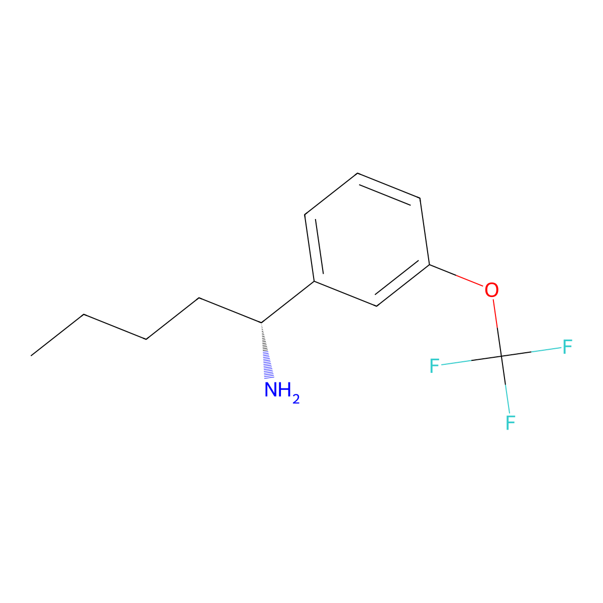 (R)-1-(3-(Trifluoromethoxy)phenyl)pentan-1-amine molecular structure, CAS 1213516-55-2