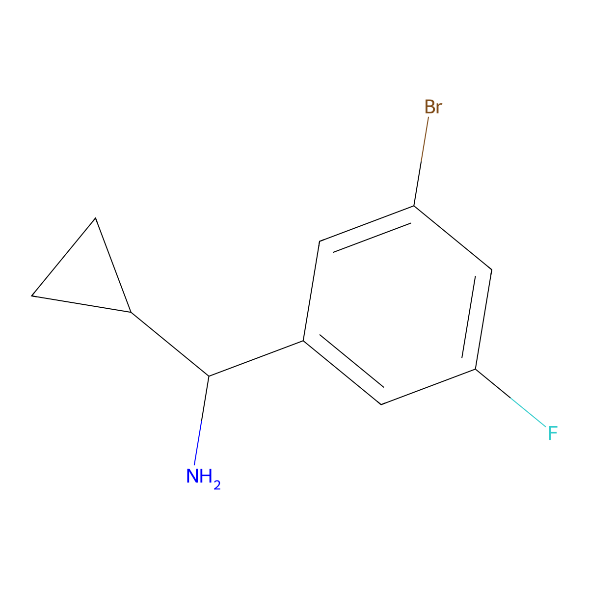 (S)-(3-Bromo-5-fluorophenyl)(cyclopropyl)methanamine molecular structure, CAS 1213516-59-6