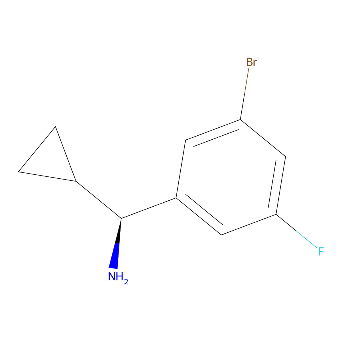 (S)-(3-Bromo-5-fluorophenyl)(cyclopropyl)methanamine molecular structure, CAS 1213516-59-6