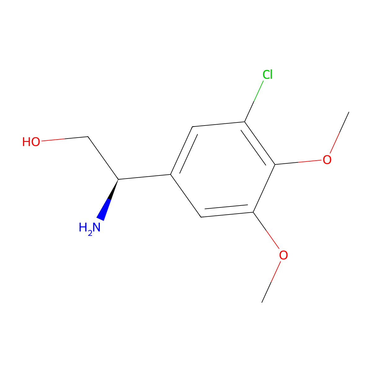 (2R)-2-Amino-2-(3-chloro-4,5-dimethoxyphenyl)ethan-1-OL molecular structure, CAS 1213516-68-7