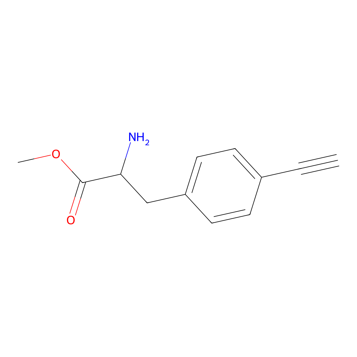 methyl (2R)-2-amino-3-(4-ethynylphenyl)propanoate molecular structure, CAS 1213518-05-8
