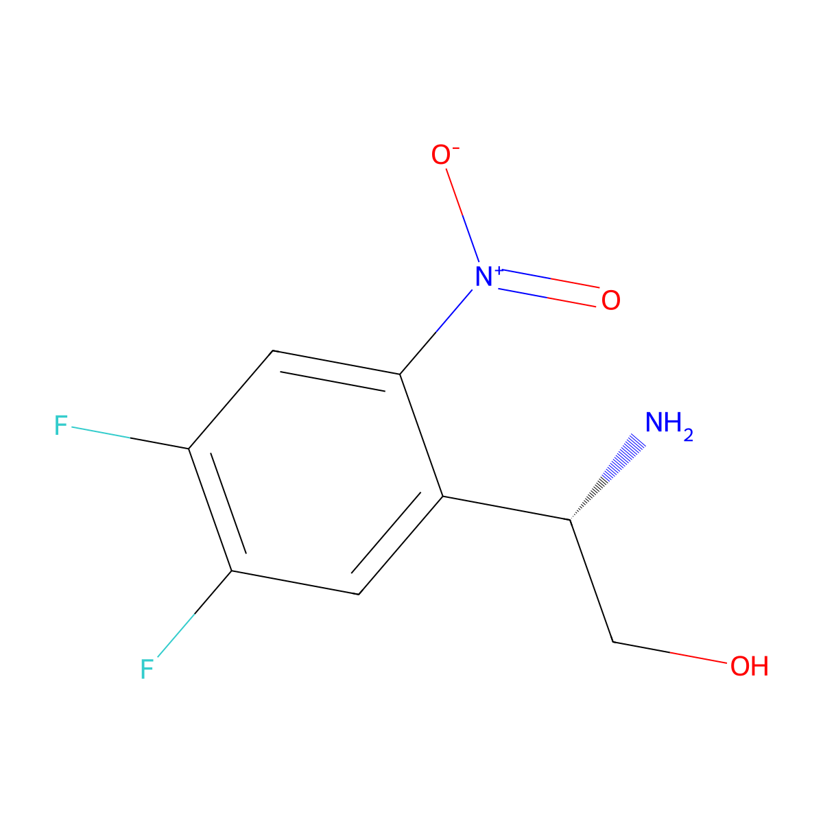 (s)-2-Amino-2-(4,5-difluoro-2-nitrophenyl)ethan-1-ol molecular structure, CAS 1213518-56-9