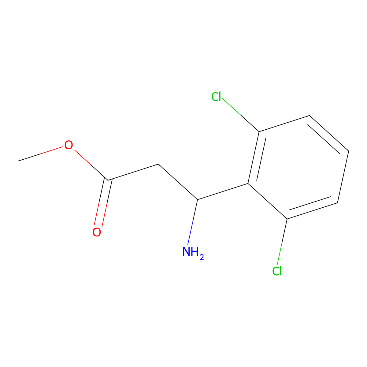 Methyl (s)-3-amino-3-(2,6-dichlorophenyl)propanoate molecular structure, CAS 1213526-97-6