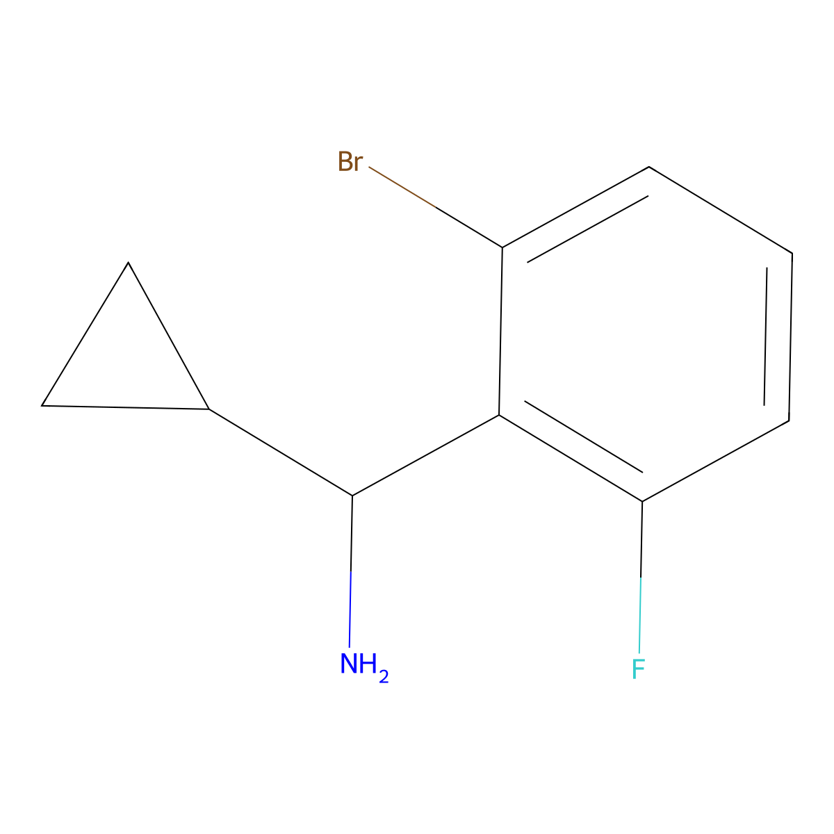 (R)-(2-Bromo-6-fluorophenyl)(cyclopropyl)methanamine molecular structure, CAS 1213528-23-4