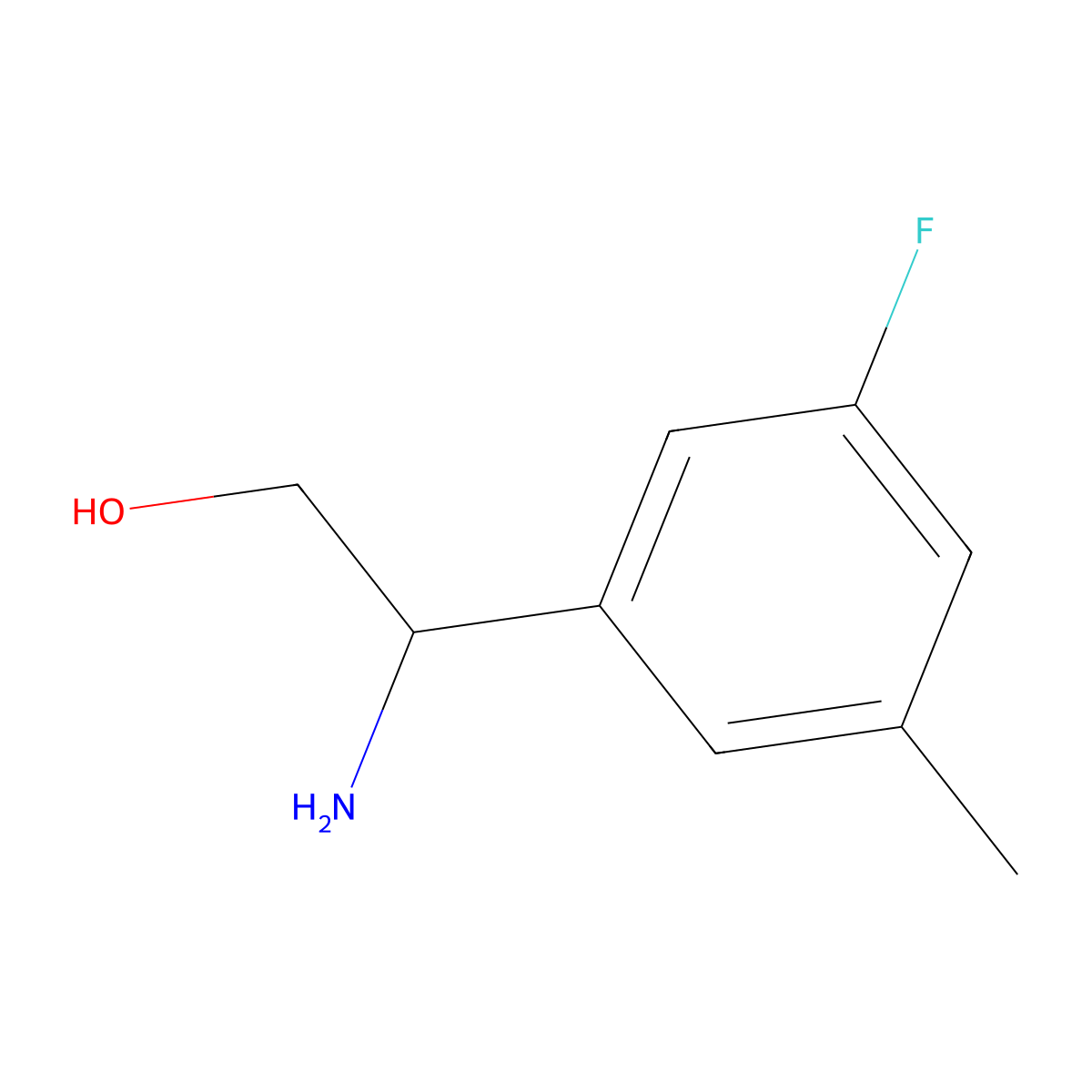(2S)-2-amino-2-(3-fluoro-5-methylphenyl)ethan-1-ol molecular structure, CAS 1213529-11-3