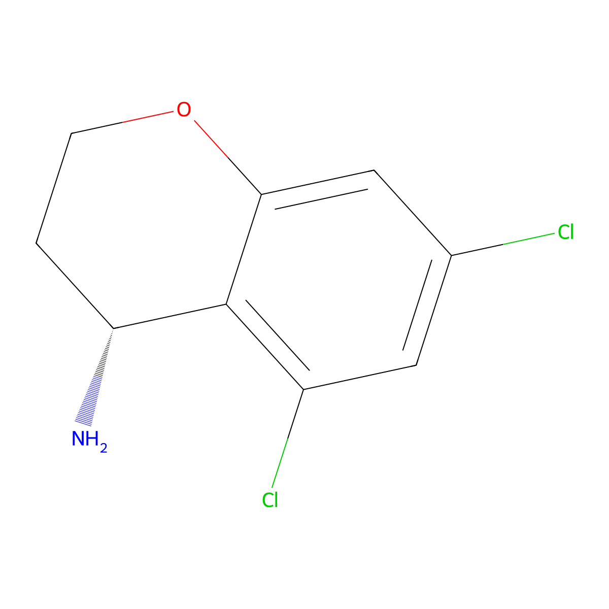 (R)-5,7-Dichlorochroman-4-amine molecular structure, CAS 1213531-16-8