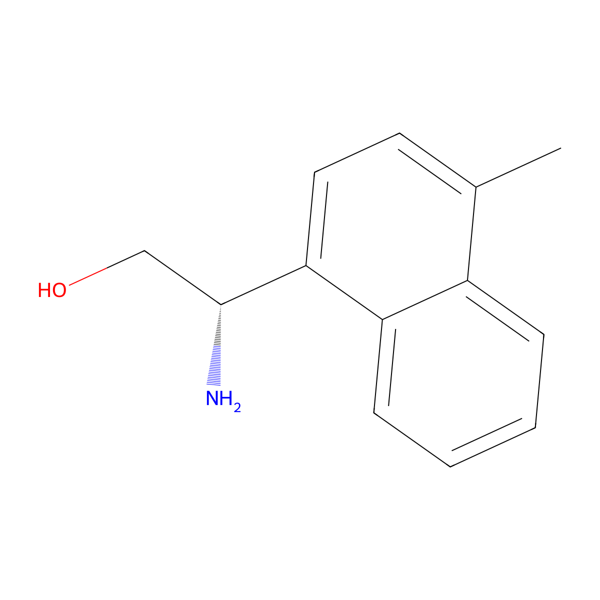 (2S)-2-amino-2-(4-methylnaphthalen-1-yl)ethan-1-ol molecular structure, CAS 1213531-38-4