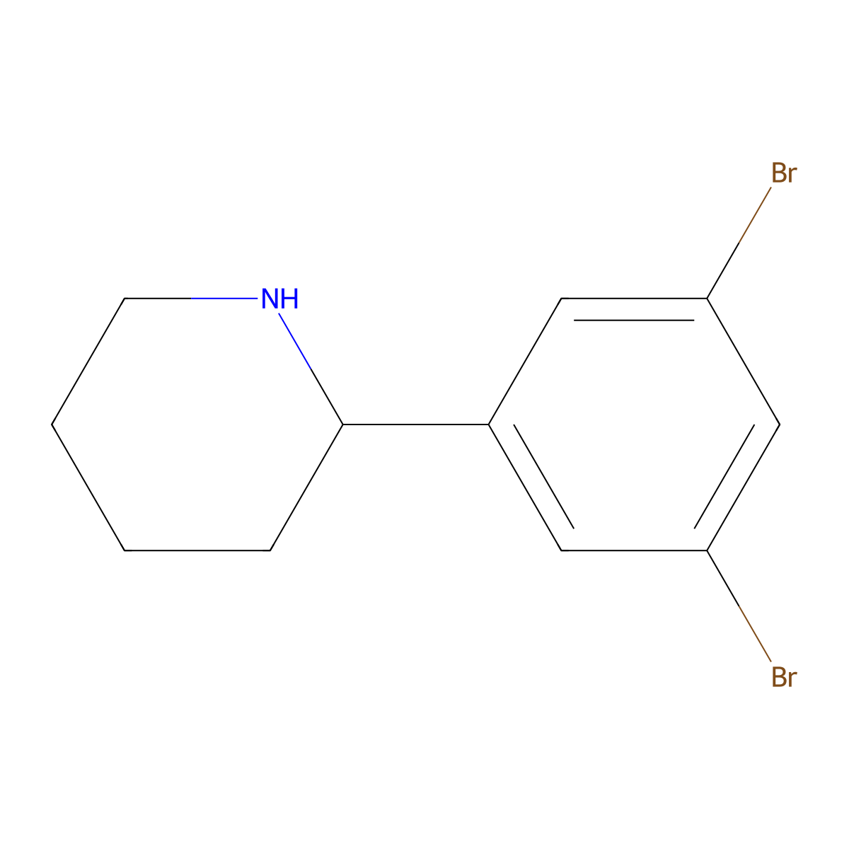 (S)-2-(3,5-Dibromophenyl)piperidine molecular structure, CAS 1213533-60-8