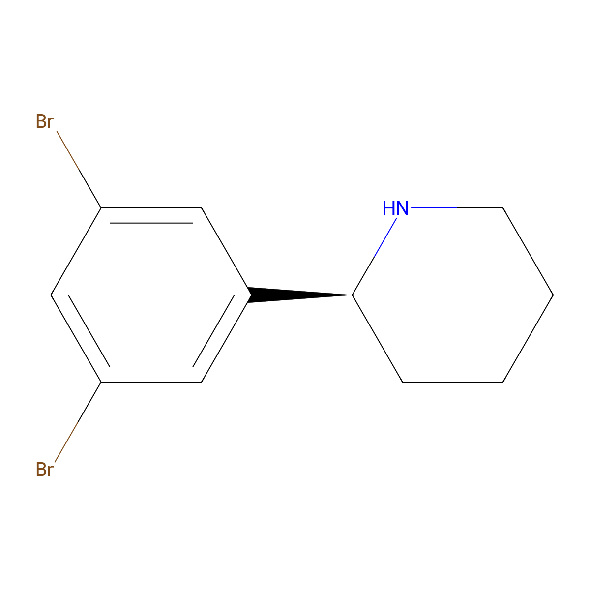 (S)-2-(3,5-Dibromophenyl)piperidine molecular structure, CAS 1213533-60-8