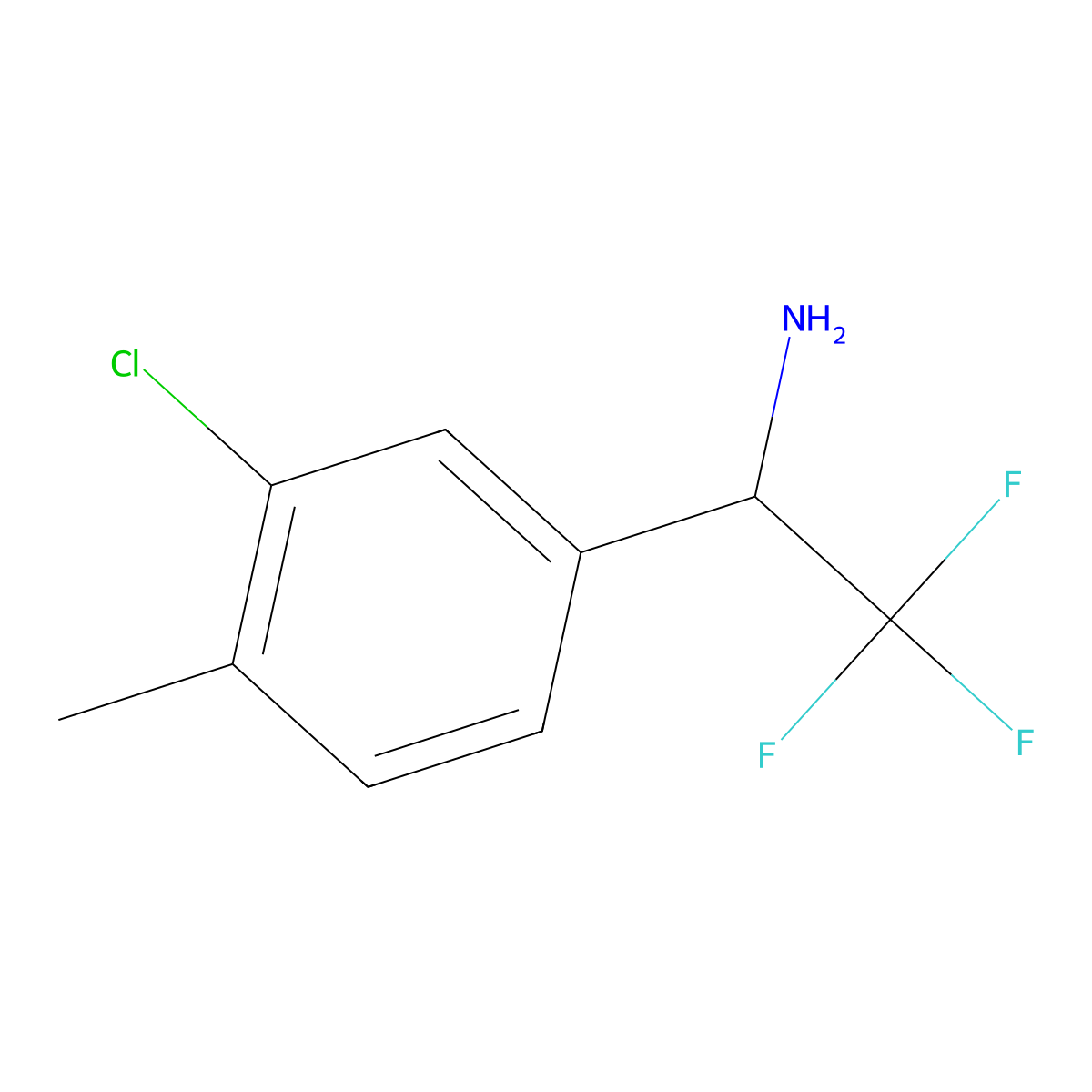 (1S)-1-(3-Chloro-4-methylphenyl)-2,2,2-trifluoroethylamine molecular structure, CAS 1213534-65-6