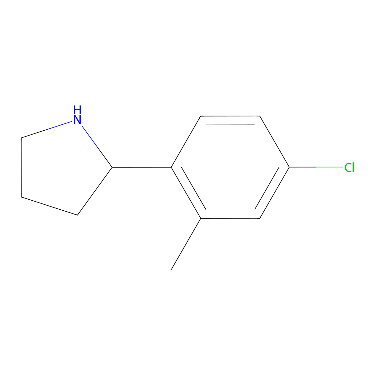 (S)-2-(4-Chloro-2-methylphenyl)pyrrolidine molecular structure, CAS 1213536-07-2