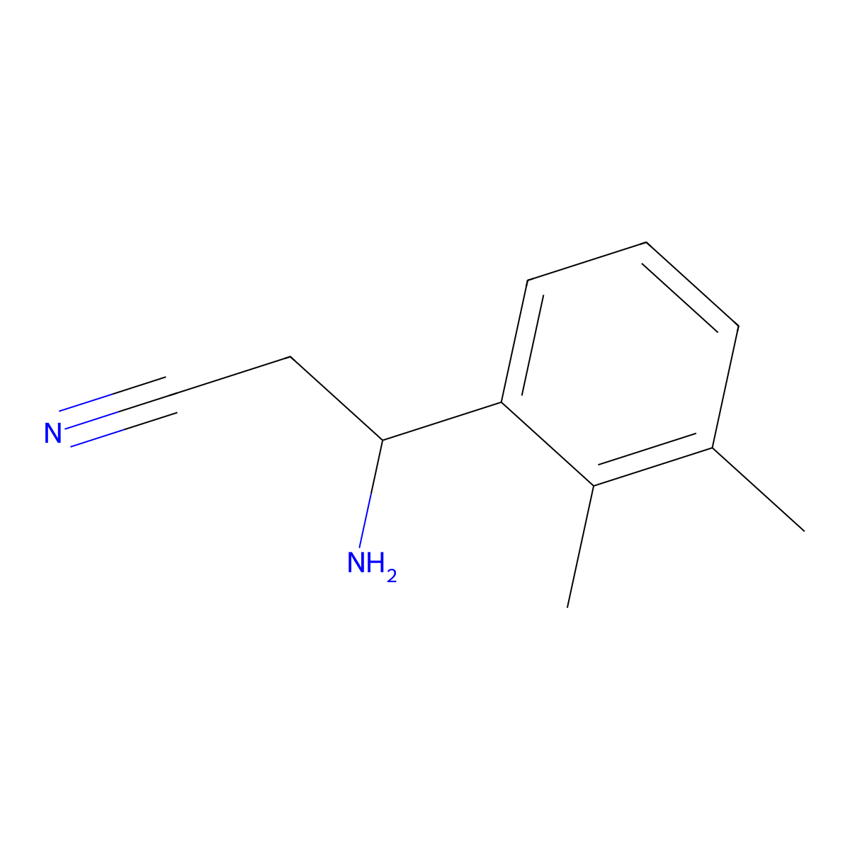 (3S)-3-Amino-3-(2,3-dimethylphenyl)propanenitrile molecular structure, CAS 1213536-48-1