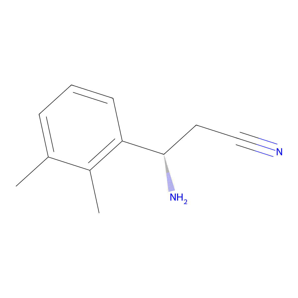 (3S)-3-Amino-3-(2,3-dimethylphenyl)propanenitrile molecular structure, CAS 1213536-48-1