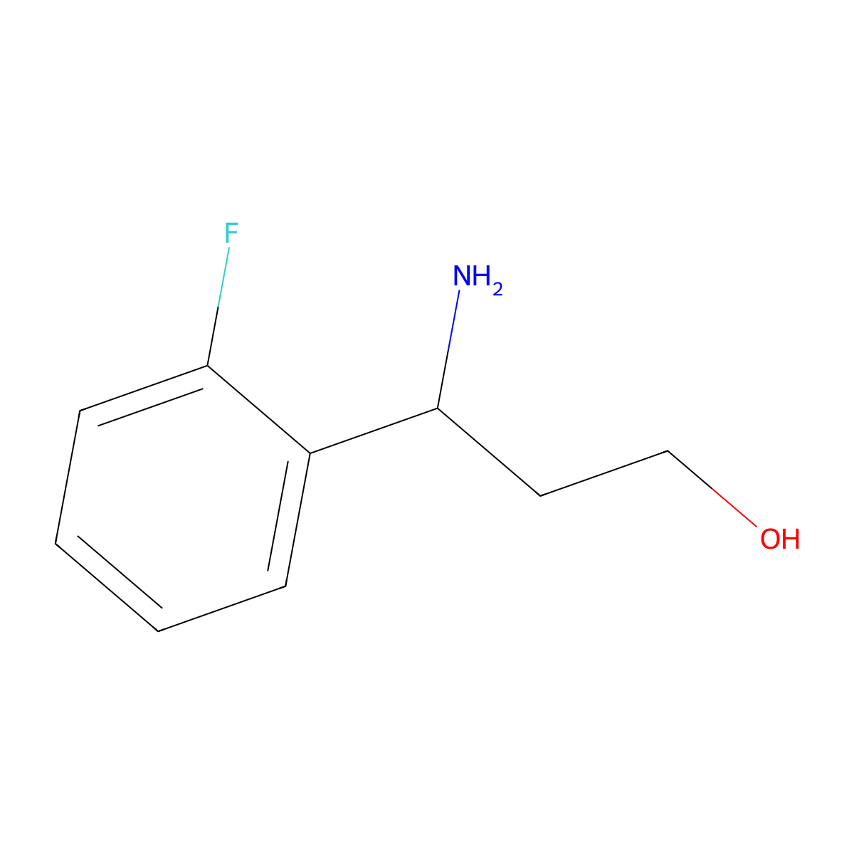 (3R)-3-amino-3-(2-fluorophenyl)propan-1-ol molecular structure, CAS 1213537-67-7