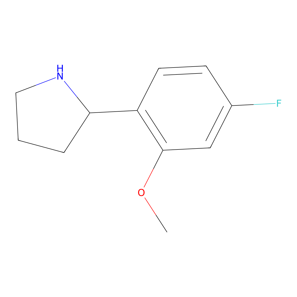 (R)-2-(4-Fluoro-2-methoxyphenyl)pyrrolidine molecular structure, CAS 1213540-32-9