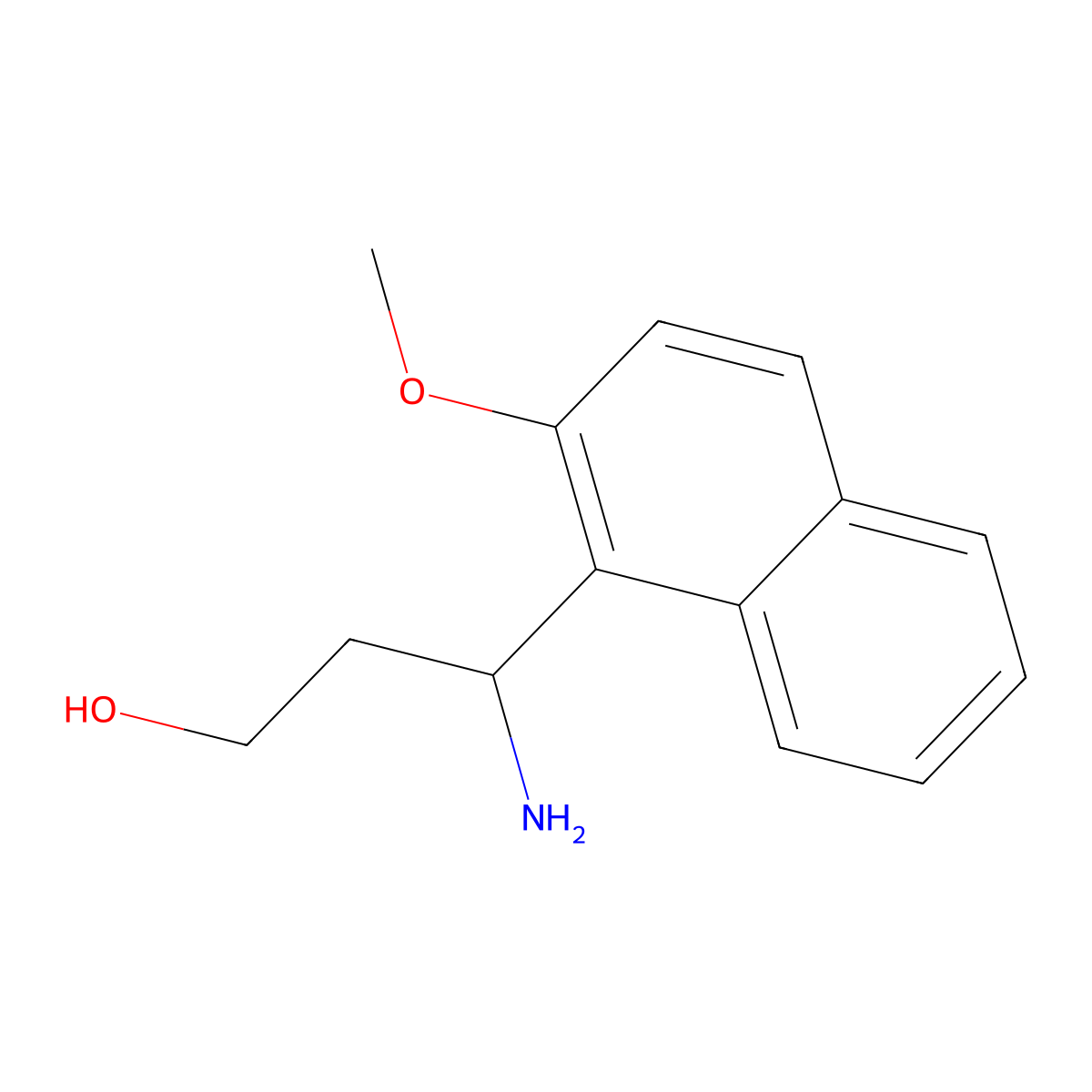 (3R)-3-amino-3-(2-methoxynaphthalen-1-yl)propan-1-ol molecular structure, CAS 1213540-58-9