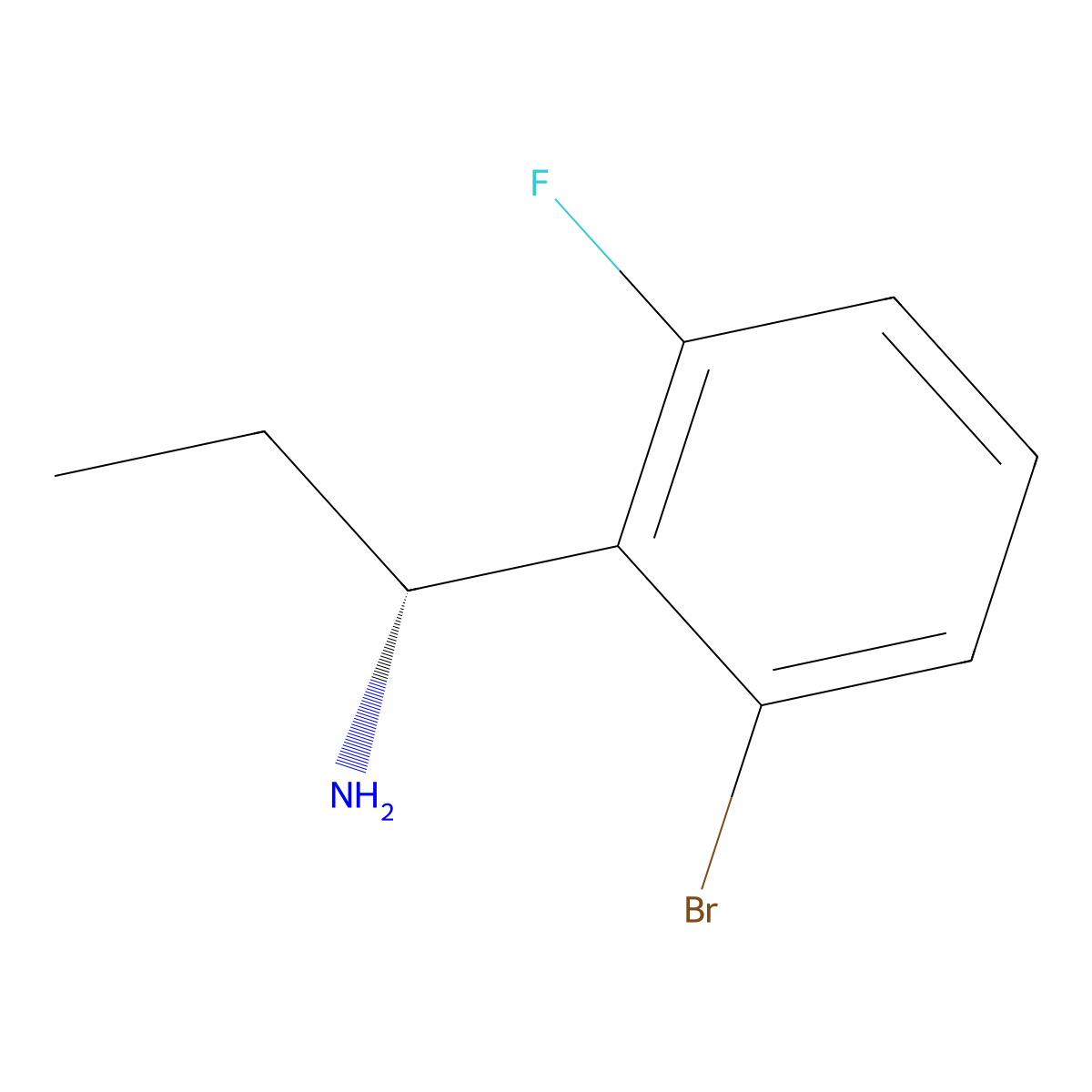 (R)-1-(2-Bromo-6-fluorophenyl)propan-1-amine molecular structure, CAS 1213540-83-0