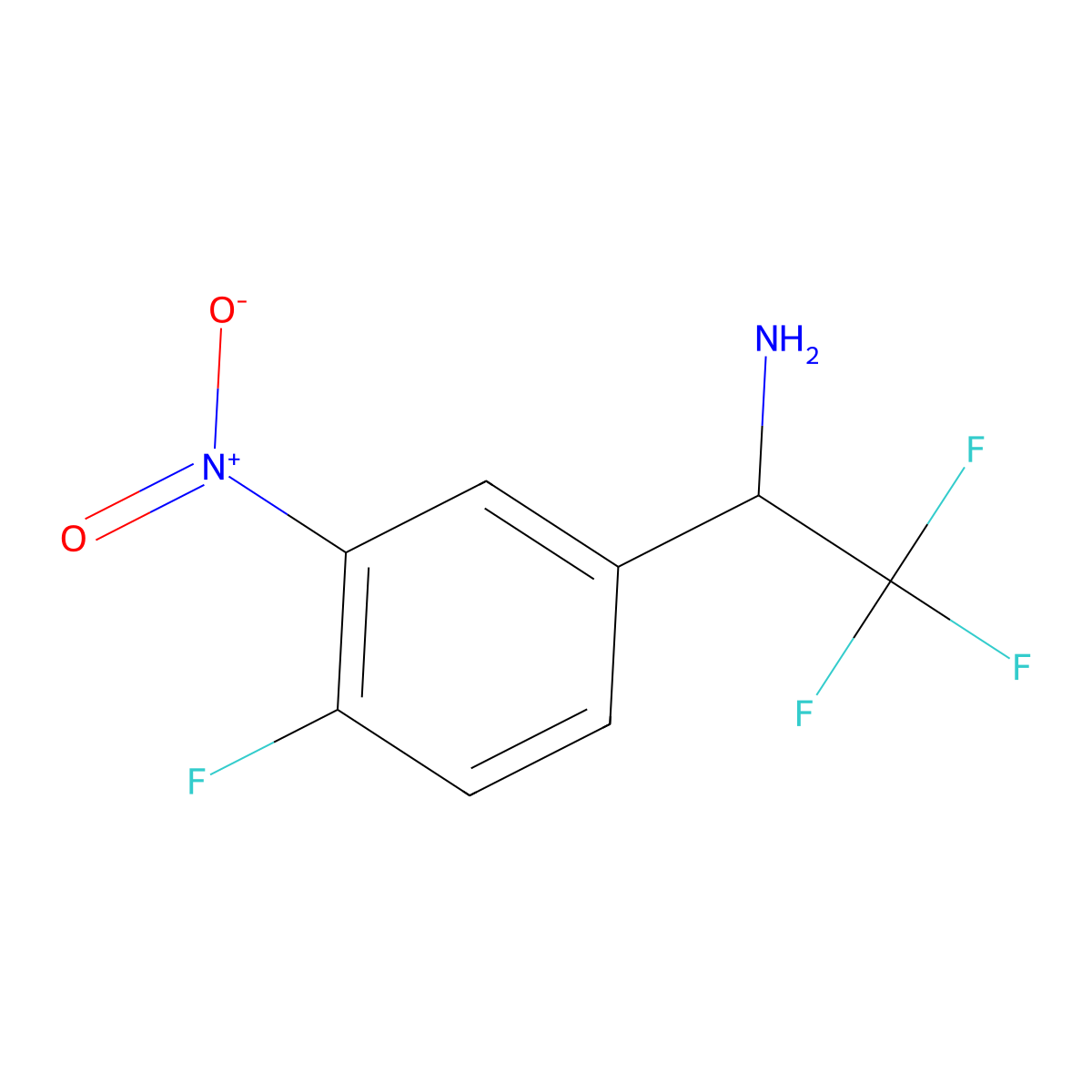 (R)-2,2,2-Trifluoro-1-(4-fluoro-3-nitrophenyl)ethan-1-amine molecular structure, CAS 1213542-10-9