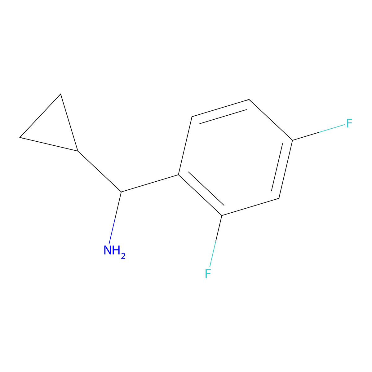 (S)-cyclopropyl(2,4-difluorophenyl)methanamine molecular structure, CAS 1213543-02-2