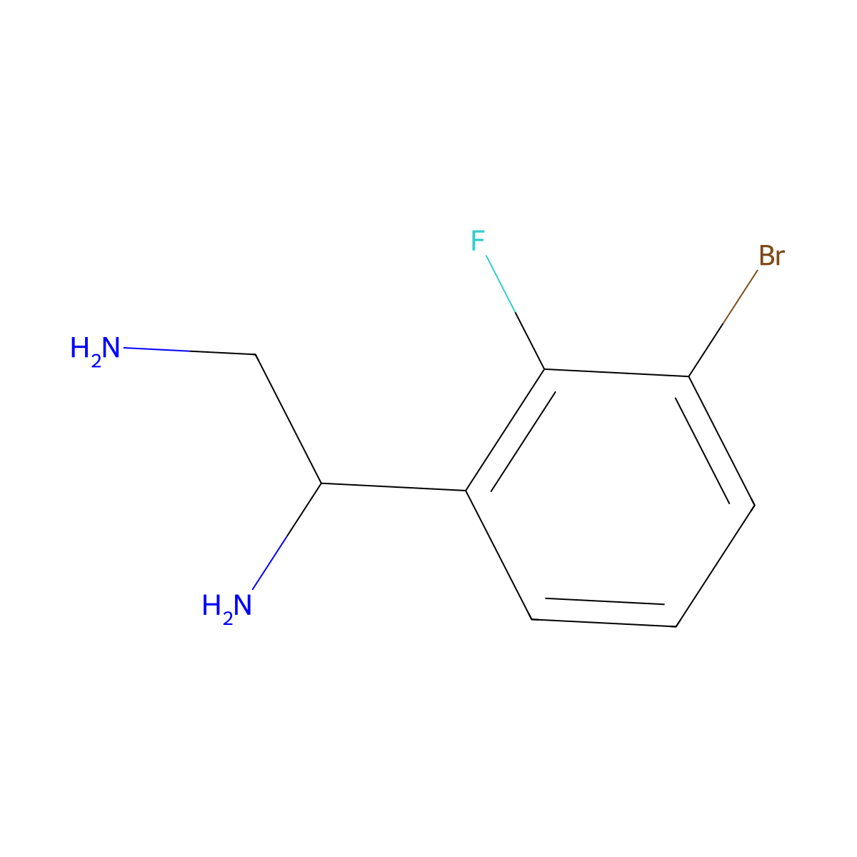 (1S)-1-(3-bromo-2-fluorophenyl)ethane-1,2-diamine molecular structure, CAS 1213545-05-1