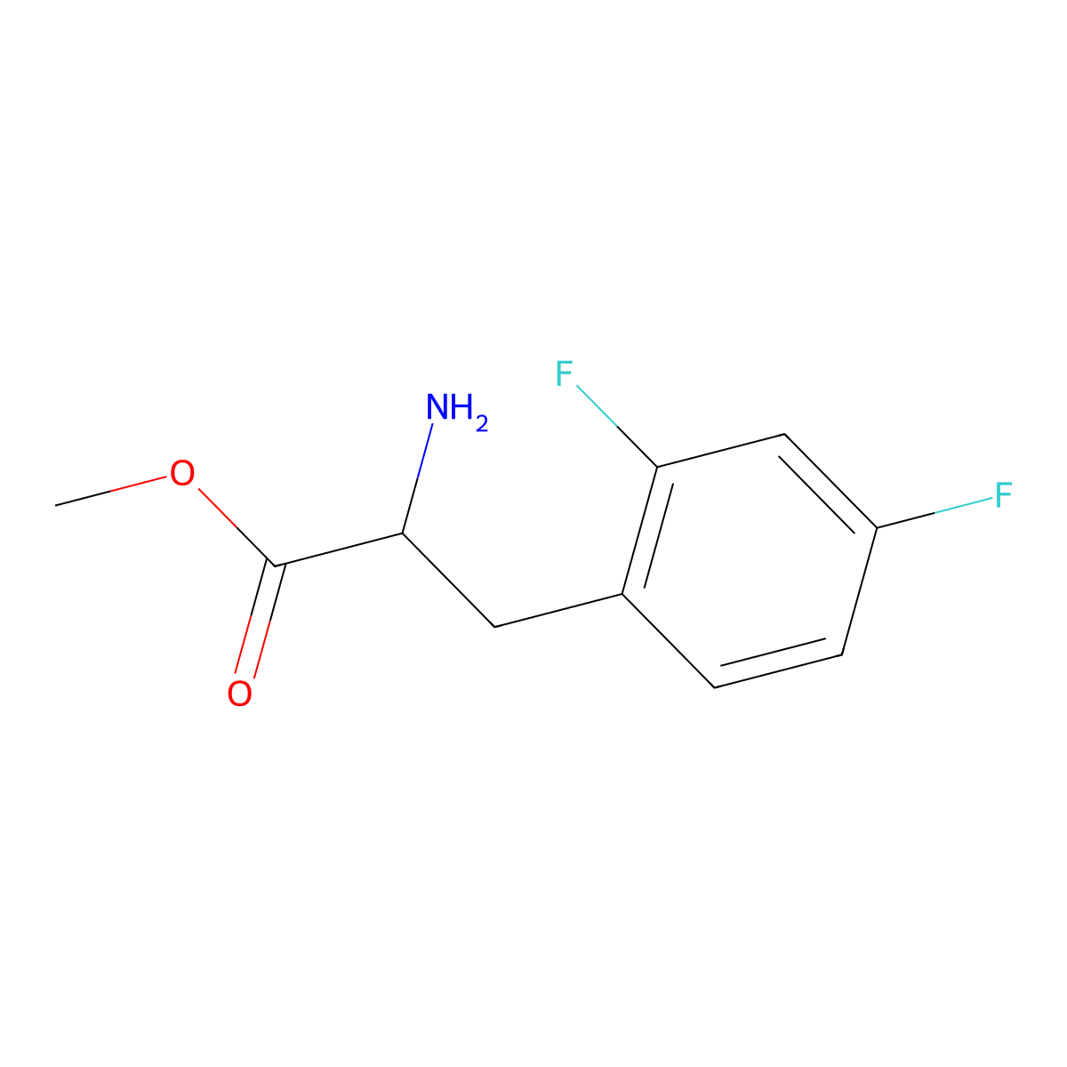 (R)-methyl 2-amino-3-(2,4-difluorophenyl)propanoate molecular structure, CAS 1213546-05-4
