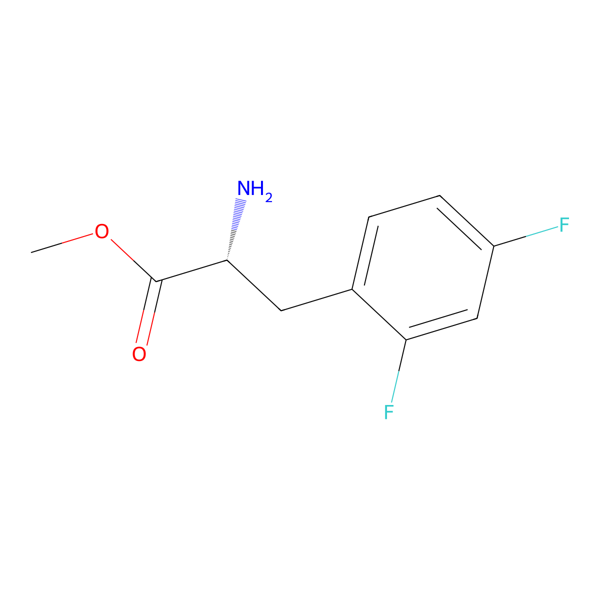 (R)-methyl 2-amino-3-(2,4-difluorophenyl)propanoate molecular structure, CAS 1213546-05-4