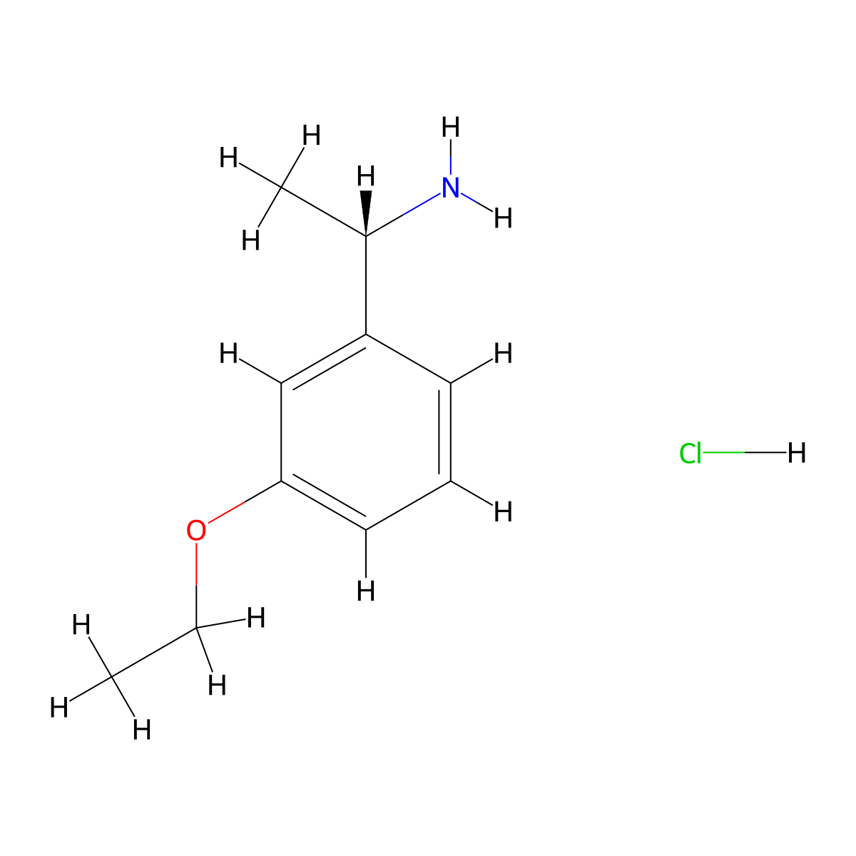 (1S)-1-(3-ethoxyphenyl)ethan-1-amine hydrochloride molecular structure, CAS 1213547-94-4